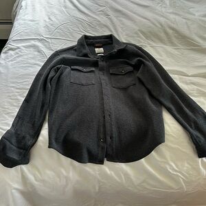 Thick charcoal grey button down